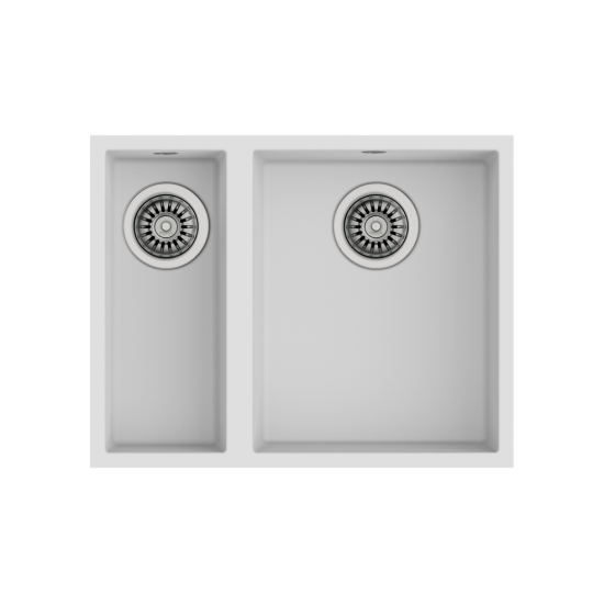 Teka SQUARE 560 TG 1.5 Gözlü Tezgah Altı Damlalıksız Granit White / Beyaz Evye - 115260033