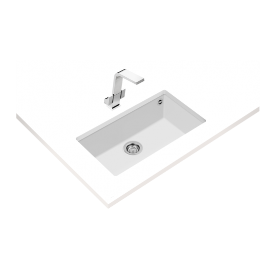Teka SQUARE 72.40 TG Tek Hazneli Tezgahaltı Damlalıksız Krem White / Beyaz Evye - 115230019