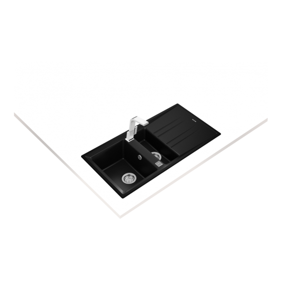 Teka STONE 60 B-TG  1.5 Gözlü Tezgah Üstü Metalik Black Granit Evye - 115360003