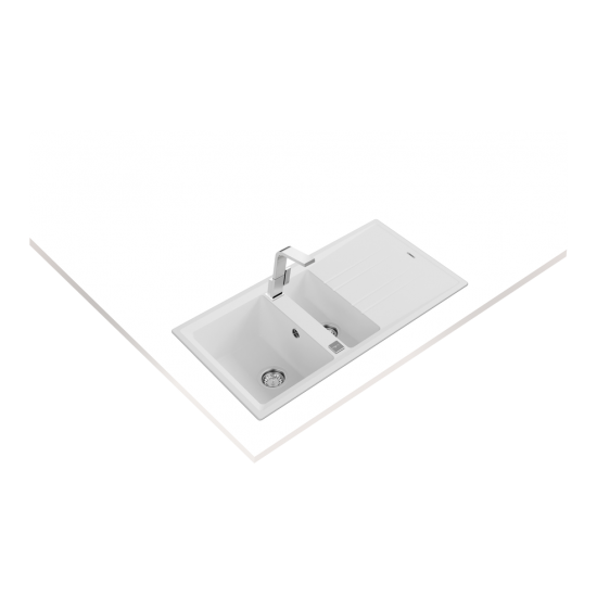 Teka STONE 60 B-TG  1.5 Gözlü Tezgah Üstü Wtite / Beyaz Granit Evye - 115360005