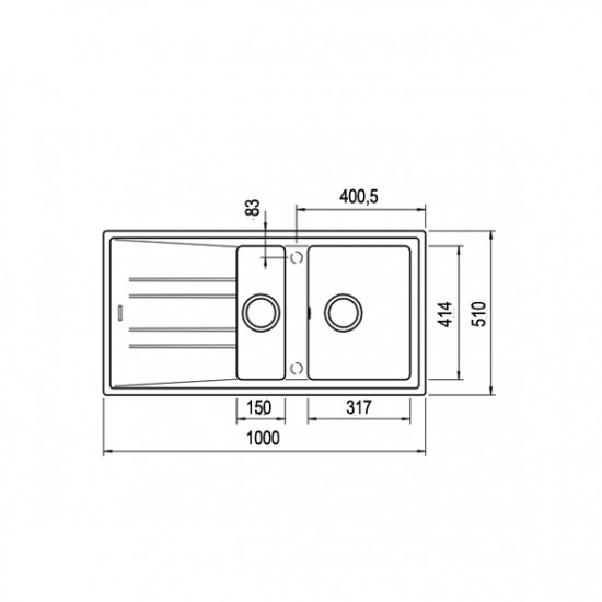 Teka STONE 60 B-TG  1.5 Gözlü Tezgah Üstü Wtite / Beyaz Granit Evye - 115360005