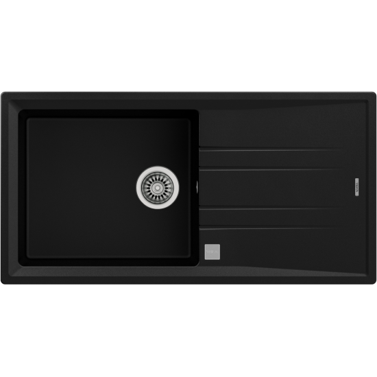 Teka STONE 60 L-TG  Tek Gözlü Tezgah Üstü Metalik Siyah Granit Evye - 115330003