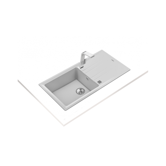 Teka STONE 60 L-TG  Tek Gözlü Tezgah Üstü White / Beyaz Granit Evye - 115330005