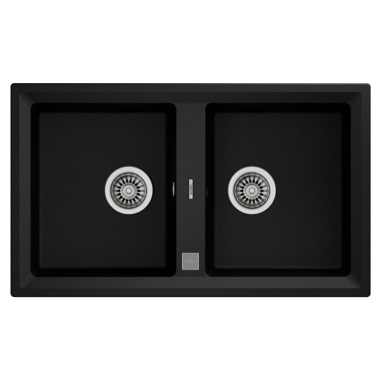 Teka STONE 90 B-TG Çift Hazneli Tegranite Tezgah üstü Granit Carbon / Siyah Eviye  - 115260001