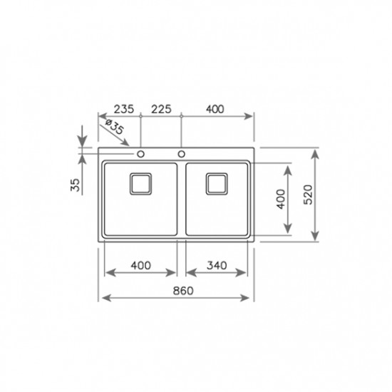 Teka ZENIT RS15 2B 86 AUTO 2 Gözlü Tezgah Üstü Damlalıklız Paslanmaz Çelik Evye - 115030015